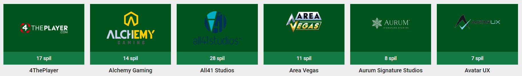 Udbydere af Unibet games
