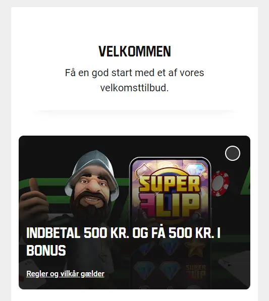 Tilmelding til nye spillere