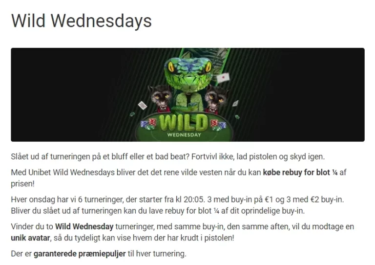 Wild Wednesdays Unibet bonus
